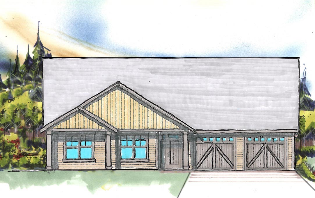 Rendering of New Home under construction in Sisters Oregon by Gertz Fine Homes